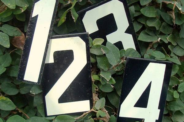 vintage metal table numbers