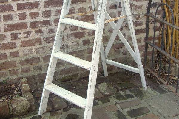 Vintage white ladder
