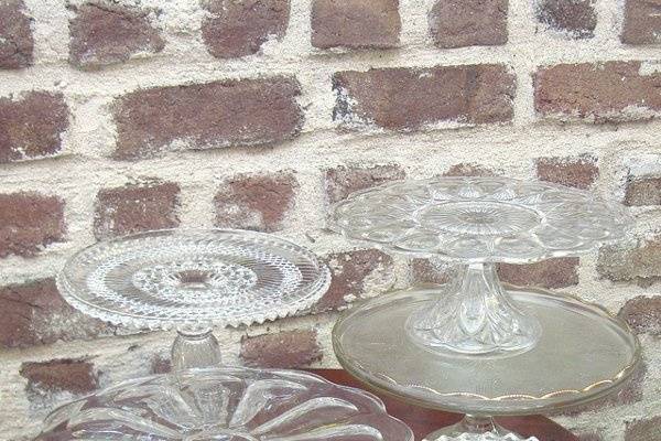 Vintage clear glass cake stands