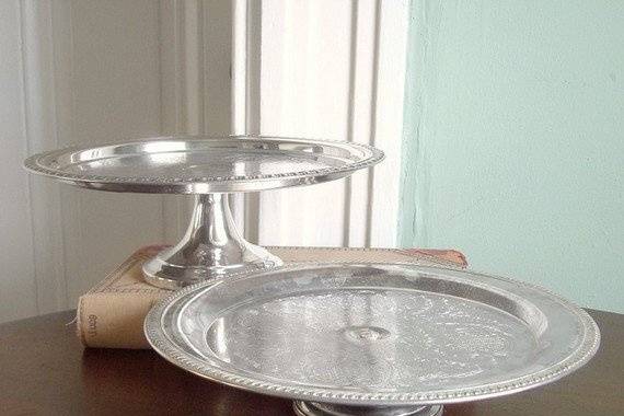 vintage silver cake stands