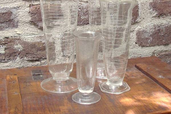 vintage glass beakers