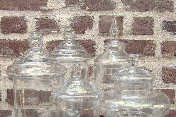 glass apothecary jars