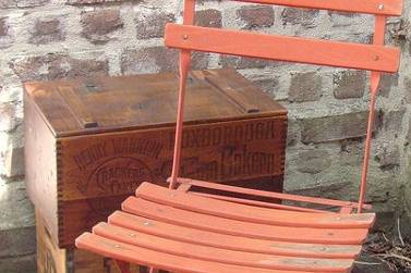 vintage orange bistro chairs