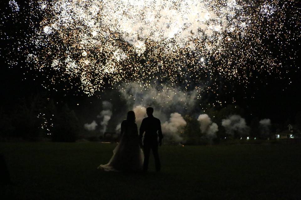 Wedding day fireworks