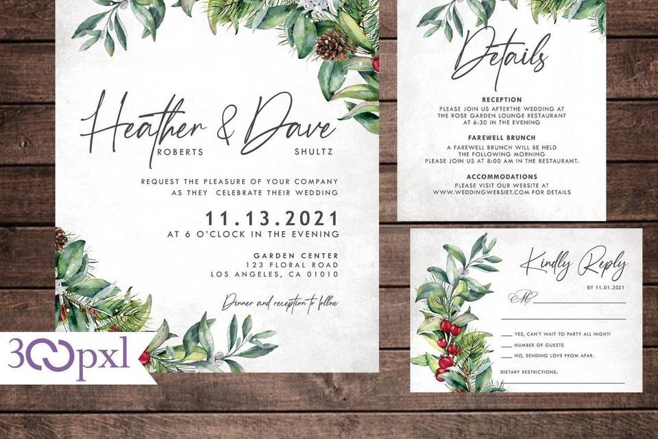 Winter Wedding Invite