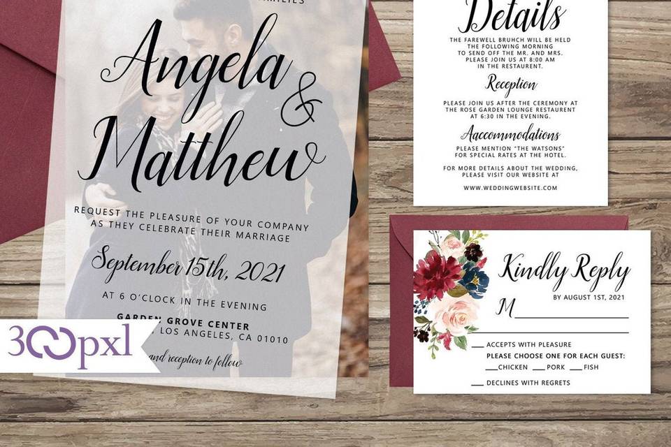 Vellum Wedding Invitation