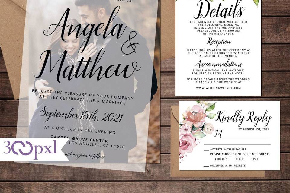 Vellum Wedding Invitation