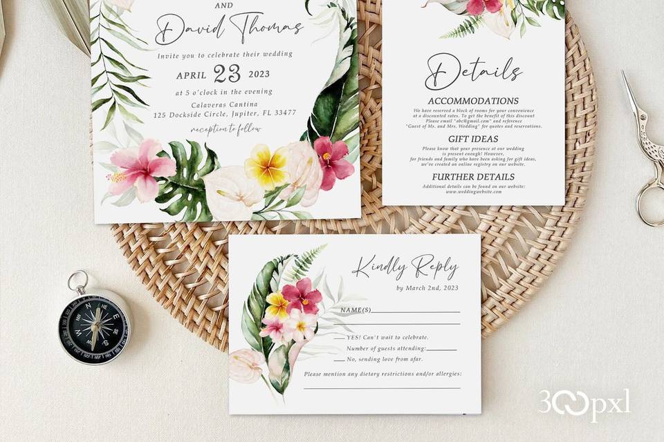 Tropical Wedding Invitation