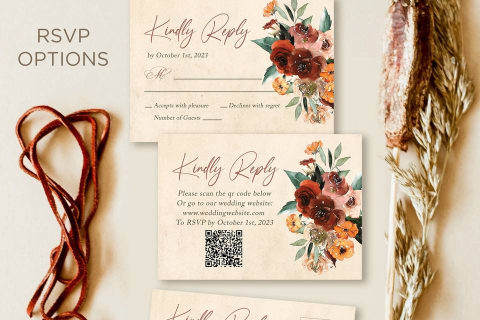 Fall Burnt Orange Wedding Set