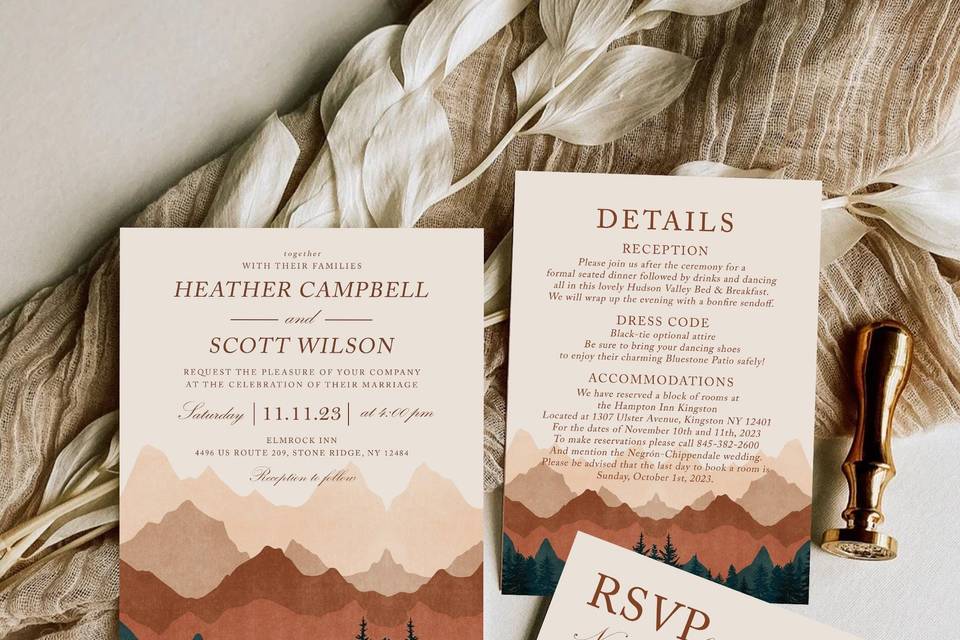 Fall Mountain Wedding Set