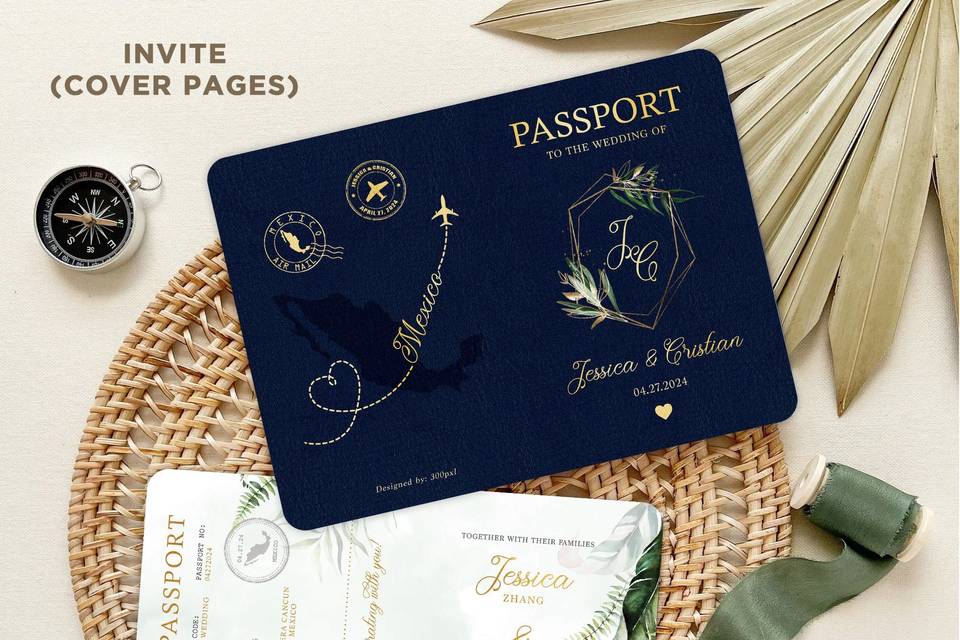 Tropical Passport Invite Set