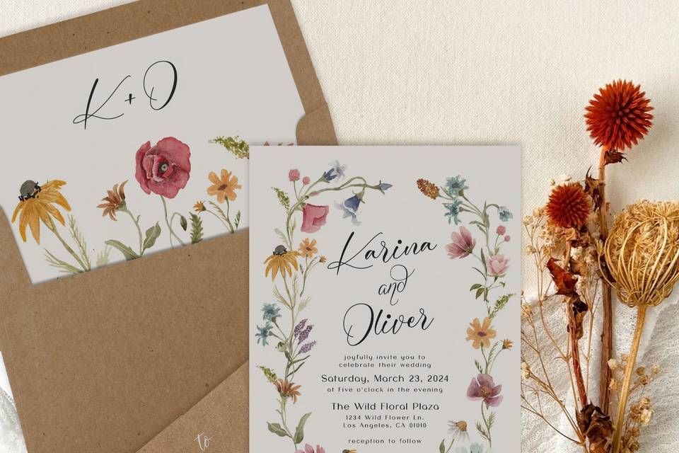 Wild Flowers Wedding Set