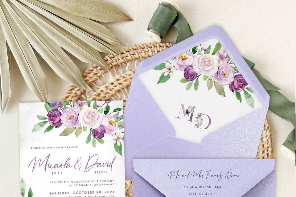 Lavender Lilac Floral Wedding