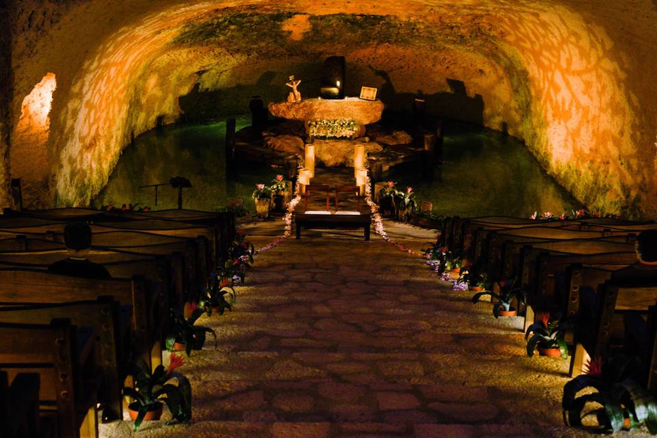 Ceremony in a cenote cavern