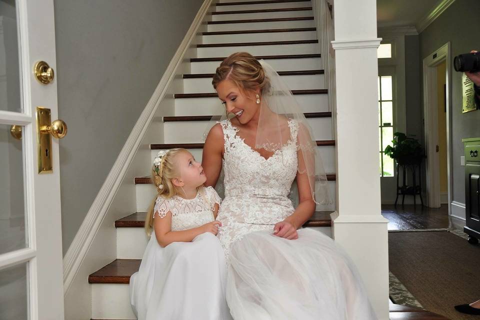 Bride and her flower girl