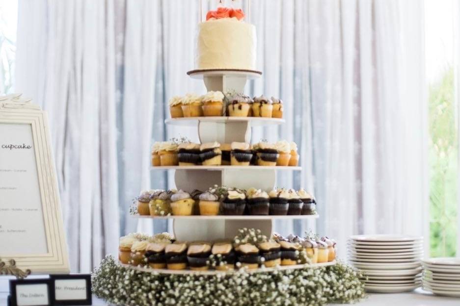 Towering cupcake stand