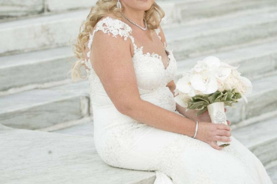 Bride in her white gown