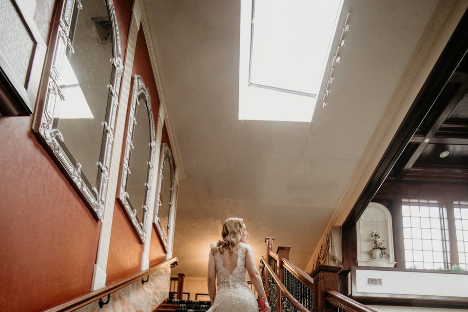 Bride at the stairs