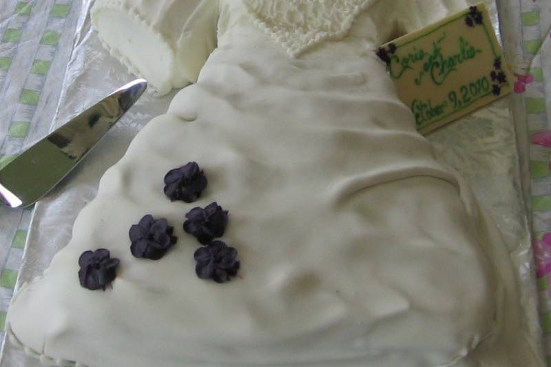 Bridal dress cake