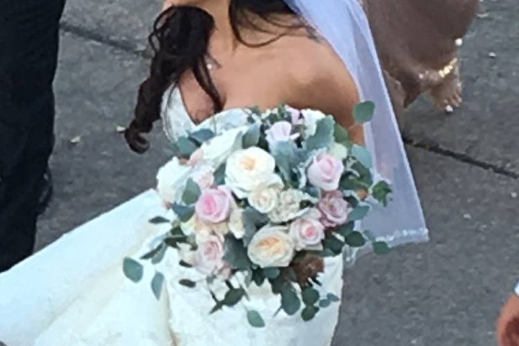 Beautiful bride with bouquet