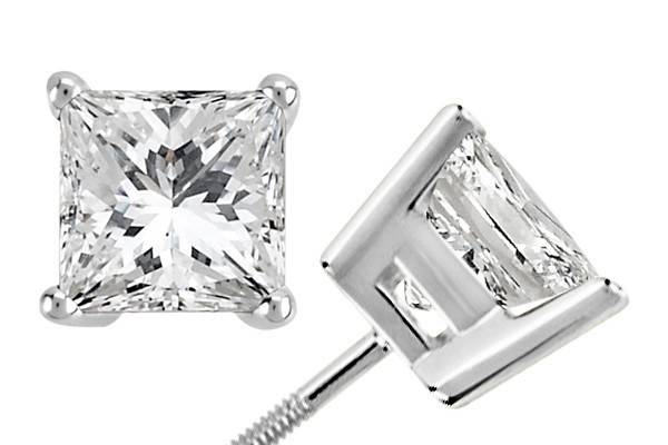 Princess Cut Diamond Stud Earrings	Make her feel like a real princess with our square cut gold stud earrings, available from 0.25ct to 3.00ct in any style.