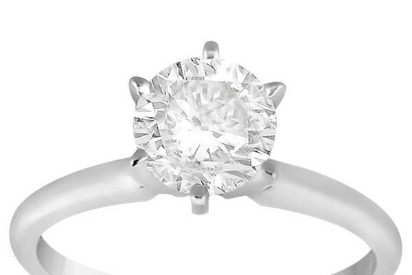 Six-Prong Classic Solitaire Engagement Ring	Your choice of precious, round-cut center stone in a prong setting. Available in 14/18k gold, platinum, or palladium.