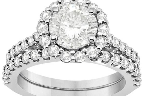 The Knot Jewelry 1.25 ct Brilliant Round Bridal Wedding Ring Designer Fashion Set