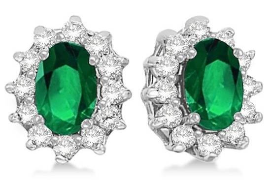 Lady Di Oval Emerald & Diamond Accented Earrings 2.05ct	Inspired by Lady Di's classic ring, these earrings are available with multiple gems & in 14k white, yellow & rose gold.