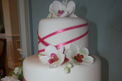 Ribbon Dressed Wedding Cake
