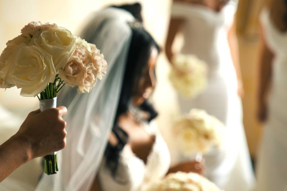 Bride and flowers