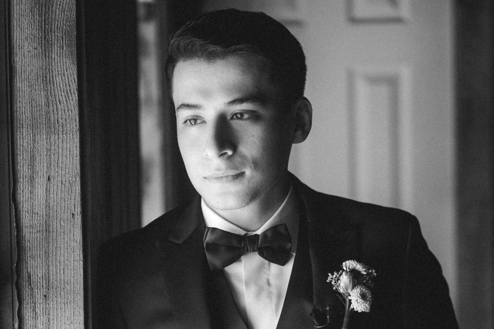 Groom getting ready