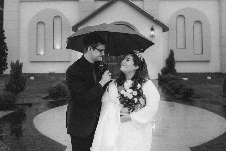 Rainy wedding