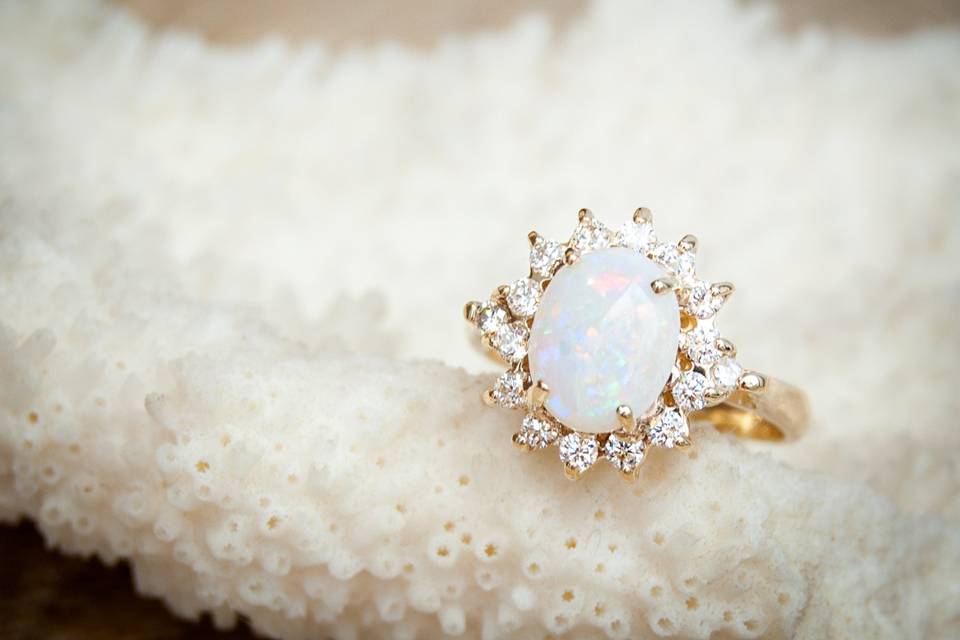 Opal & Diamond Ring