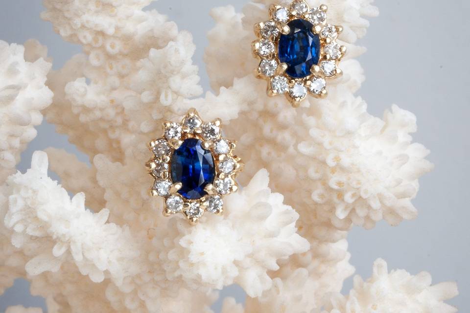 Sapphire & Diamond Earrings