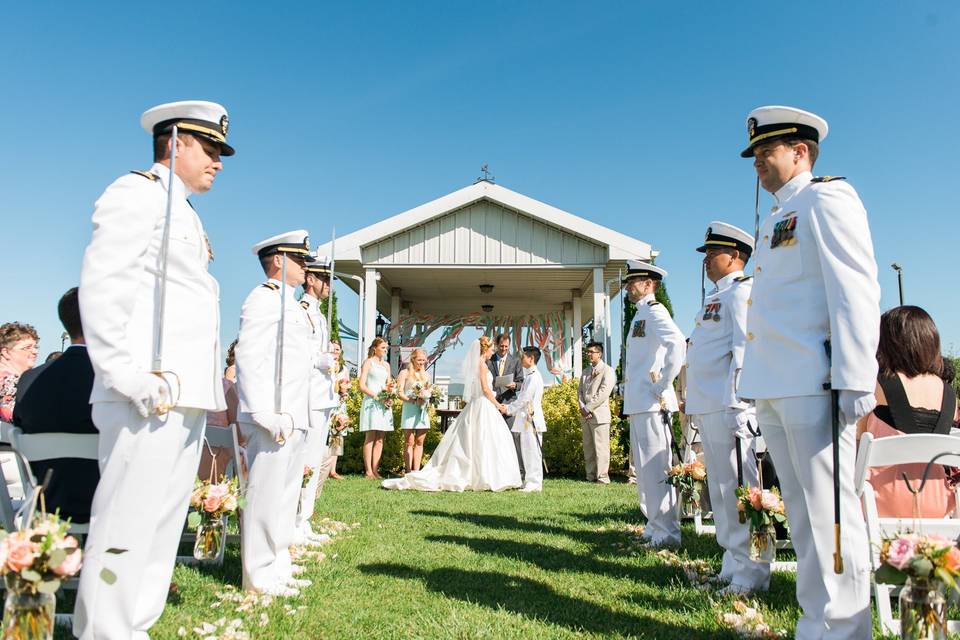 Outdoor wedding ceremony