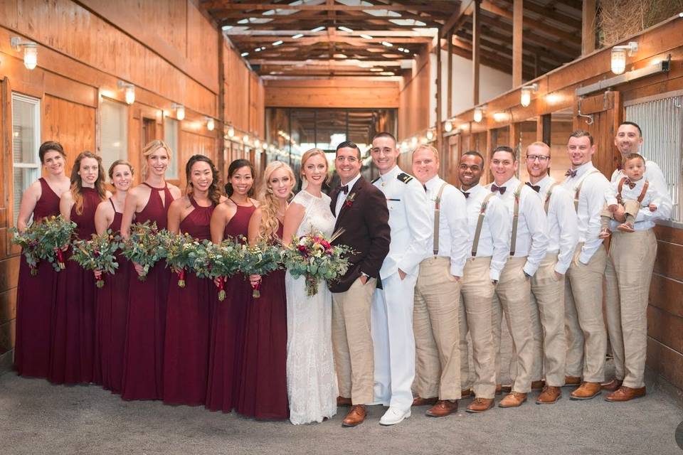 Bridesmaids and groomsmen