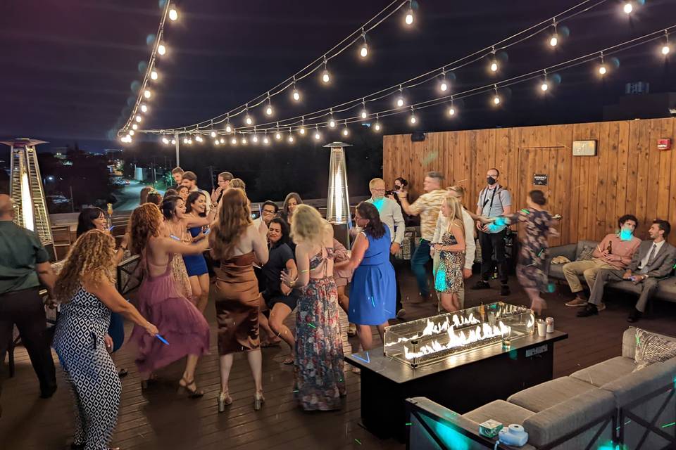 Rooftop wedding reception