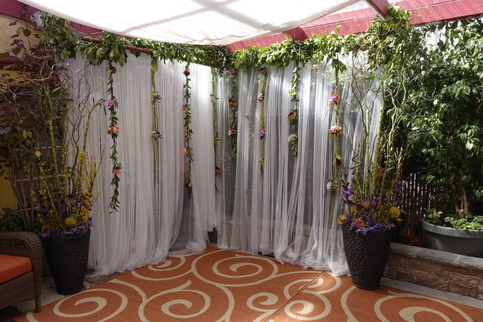 Hawaiian themed backdrop