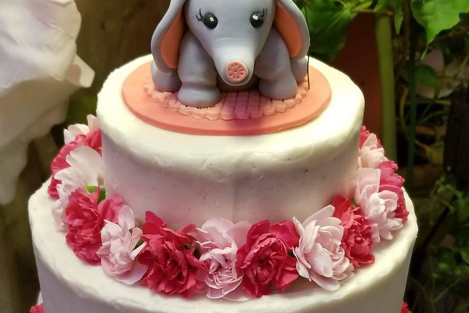 Elephant baby shower cake