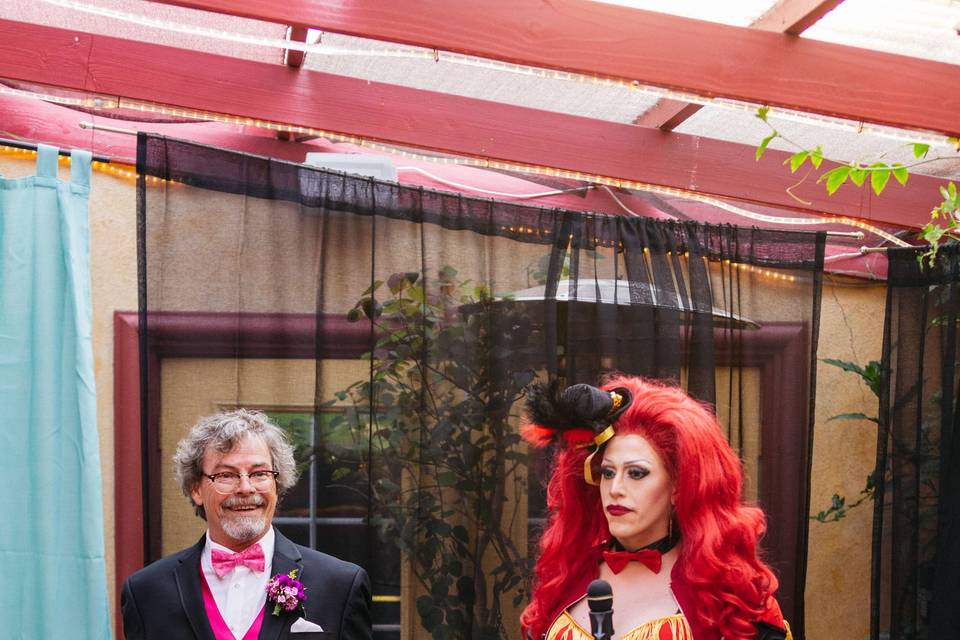 Drag Queen Officiant & Groom