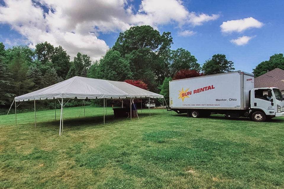 WEDDING TENT IN GRASS