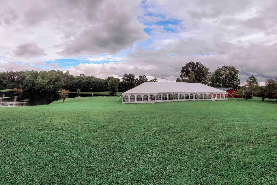 WEDDING TENT ON GRASS + WALLS