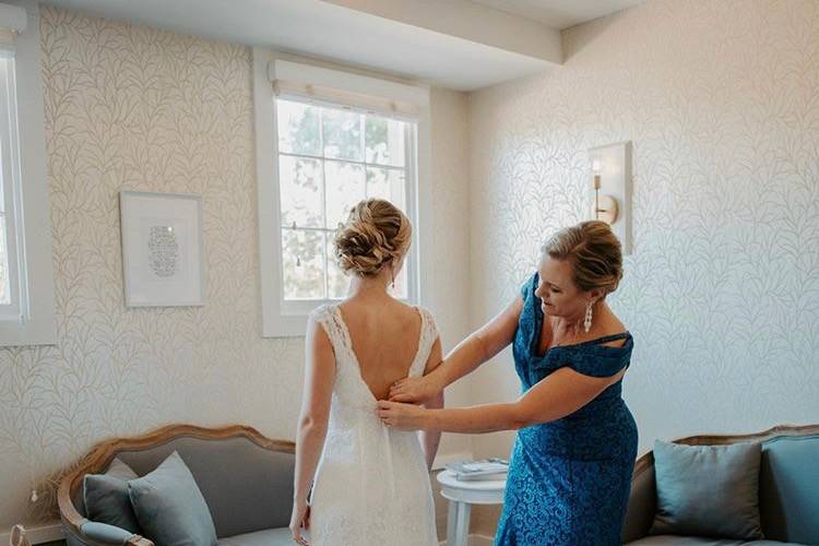 Bride with braided updo
