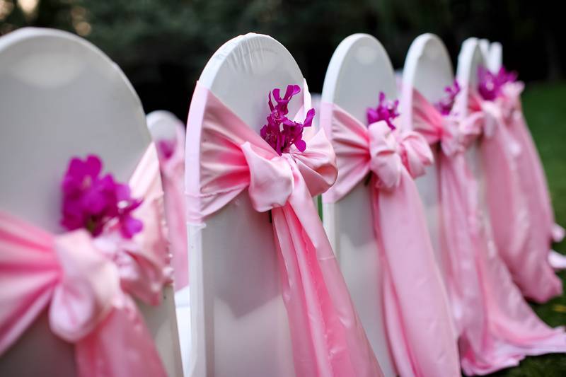 Pink sash with floral