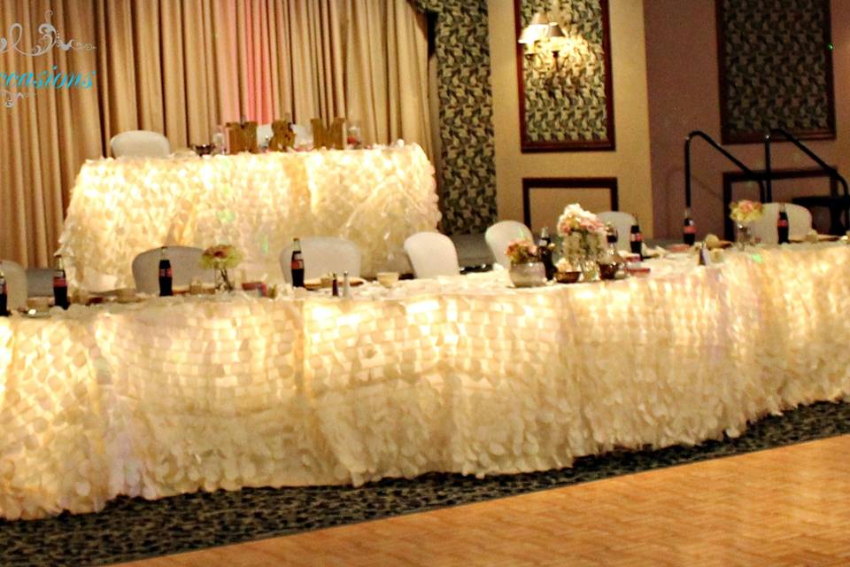 Head table skirt lights