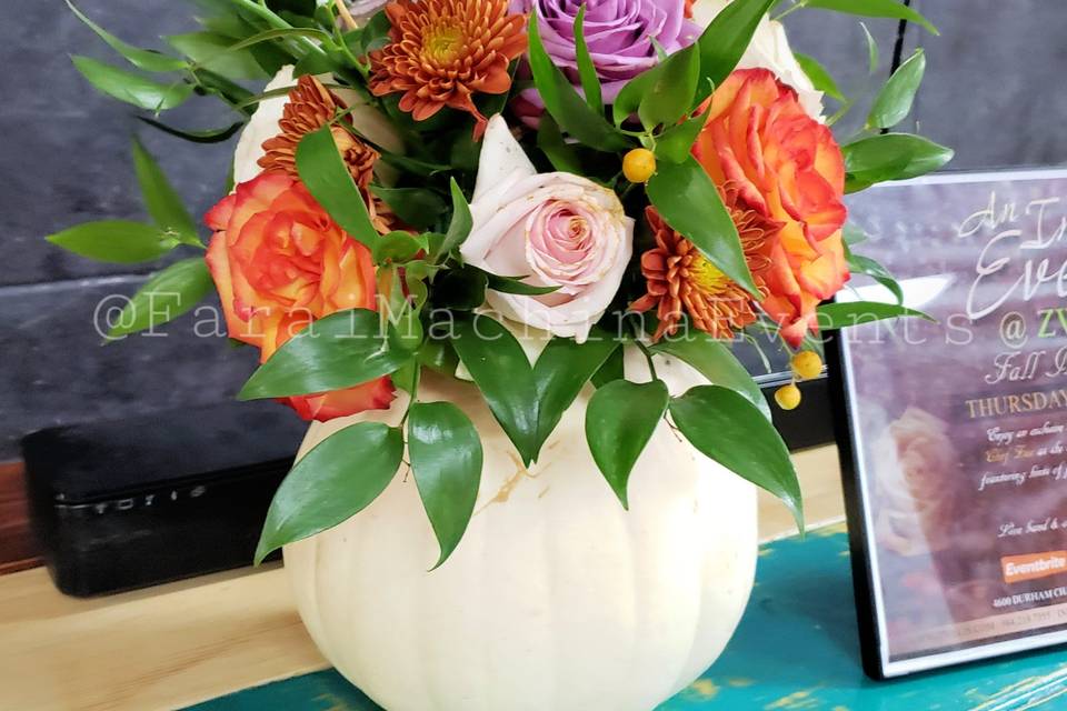 Pumpkin floral centerpiece