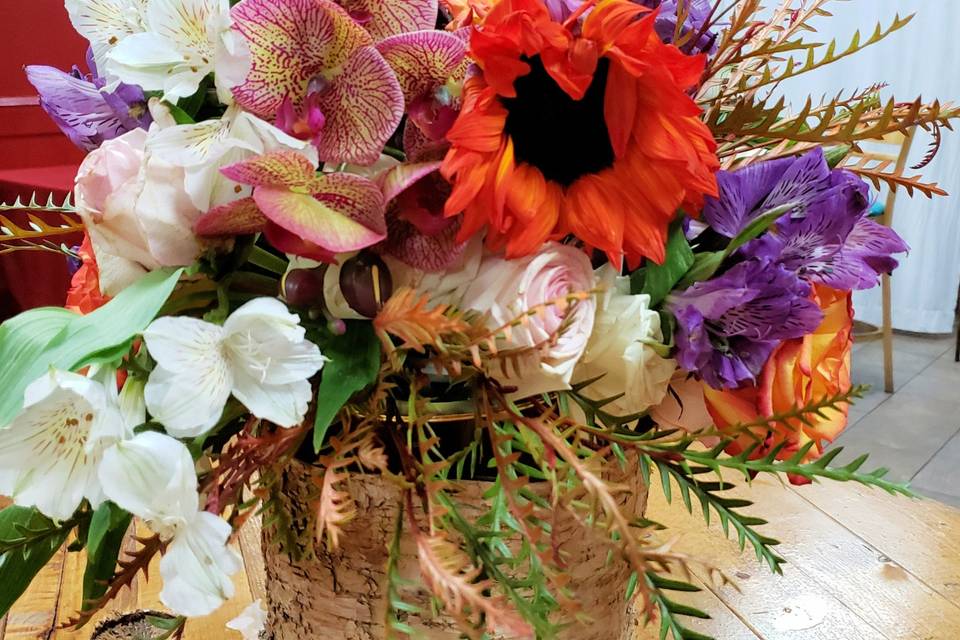 Rustic fall centerpiece