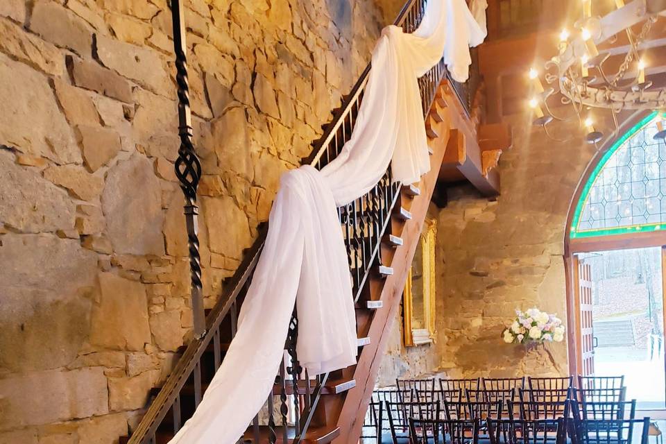 Bannister rail draping