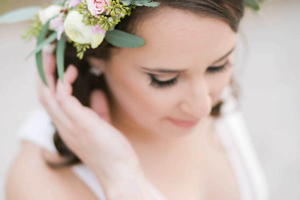 Bride with flower crown