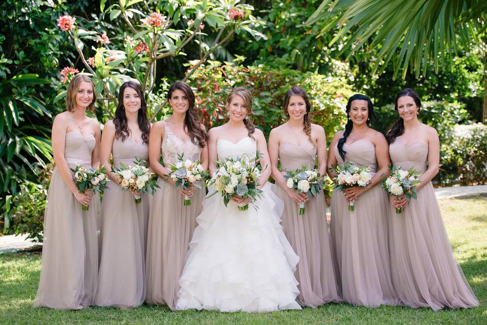 Bride and bridesmaids